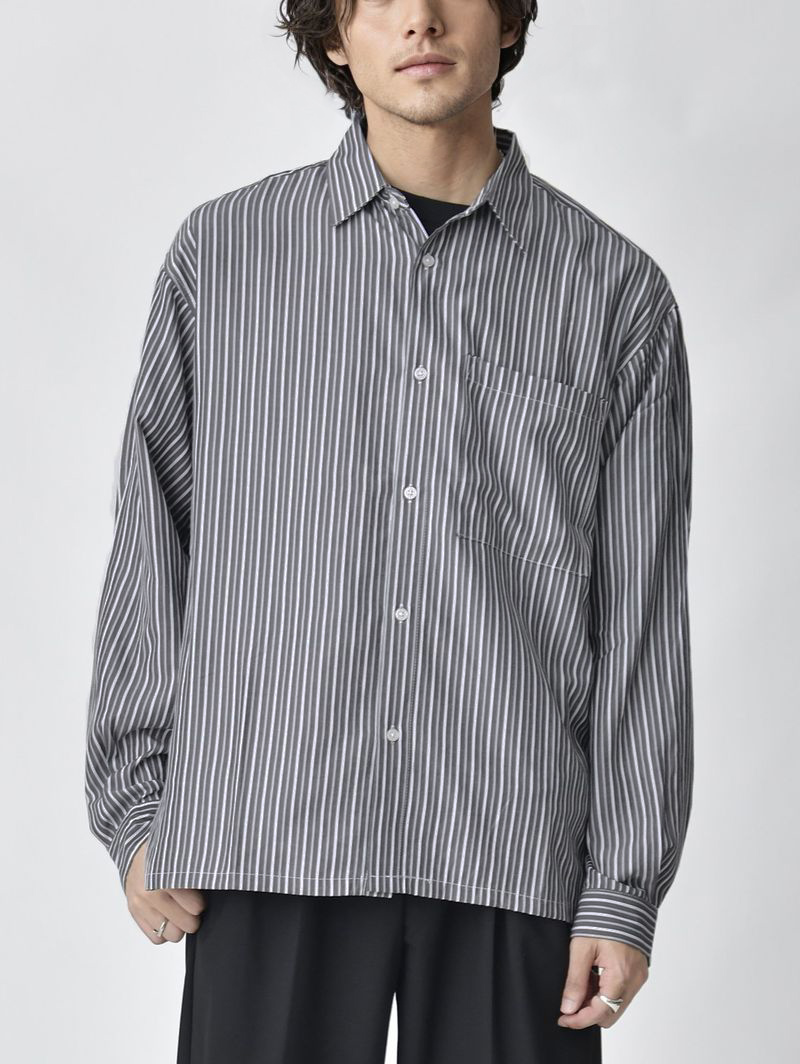 太めメンズにおすすめのストライプシャツ