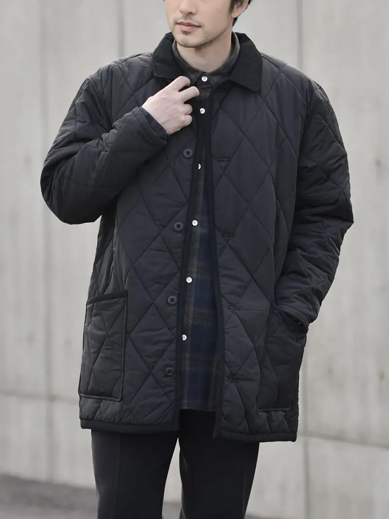 シルクロングコート 15 黒 地模様