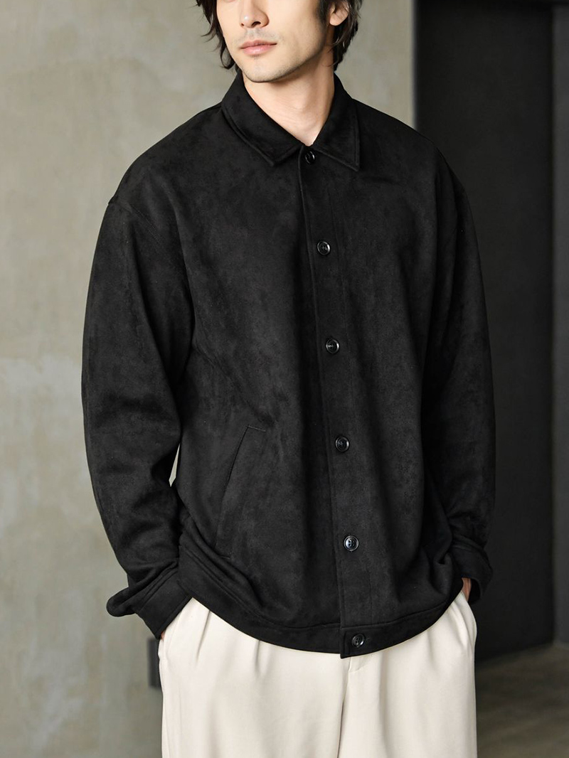 フェイクスエードシャツジャケット
