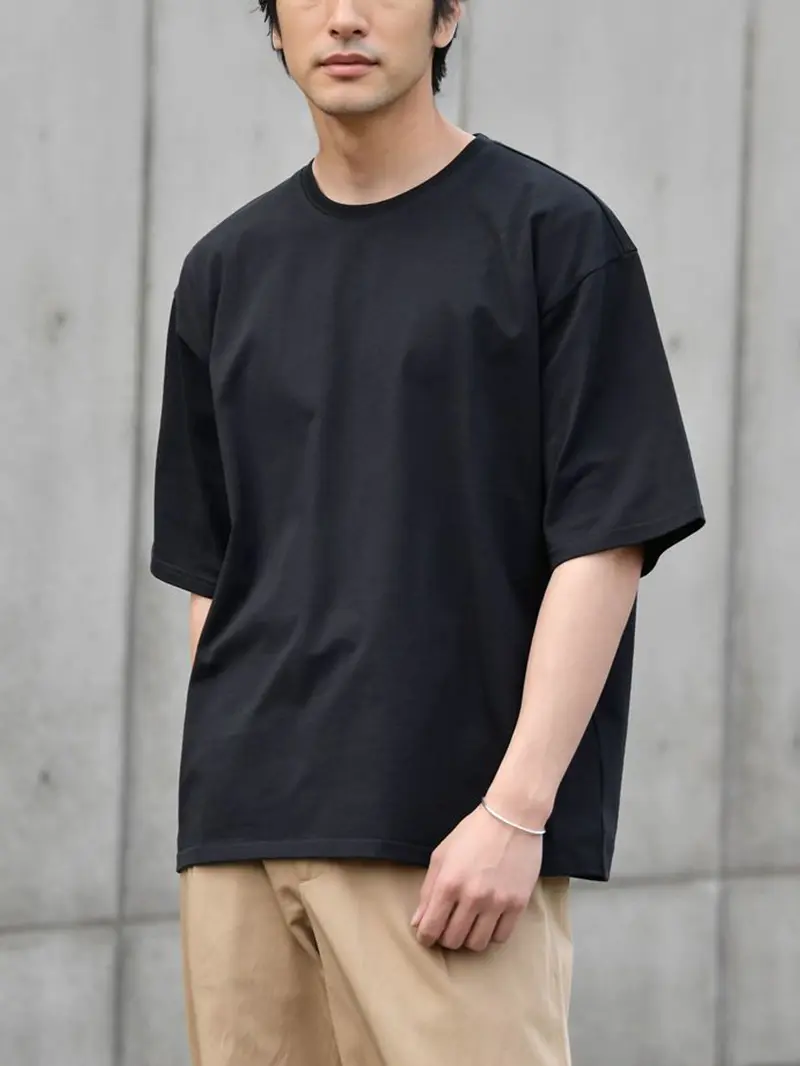 メンズ Tシャツ カットソー フロントライン ワンポイント XXL ブラック