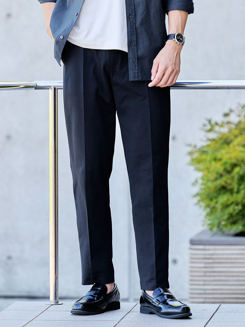 冷感イージーテーパードパンツ