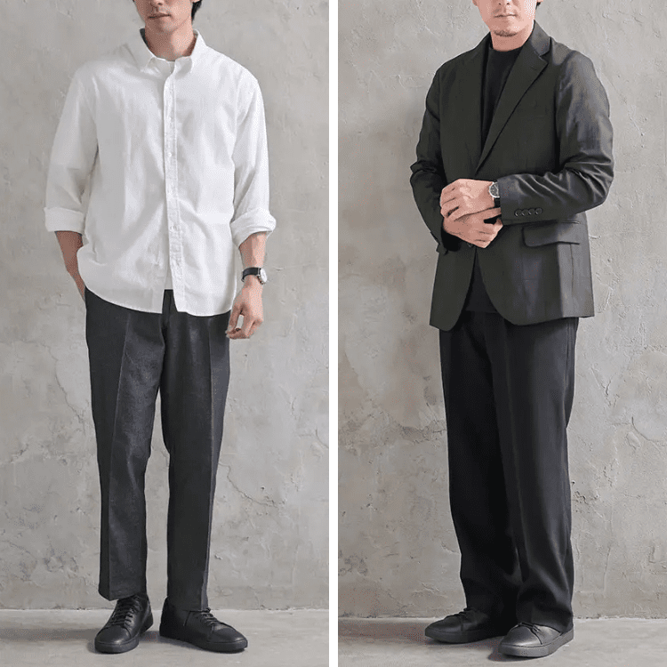 キレイめコーデにもあう黒スマートスニーカー