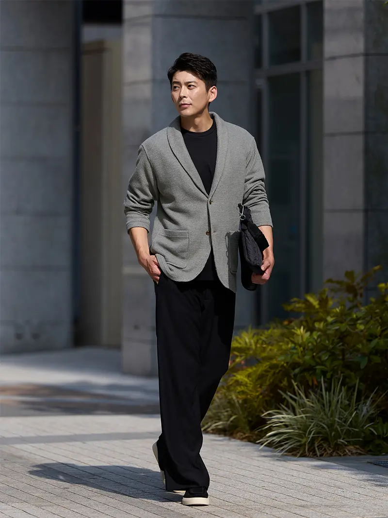 ☆バーバリーブラックレーベル リネン ニットカーディガン/メンズ/2