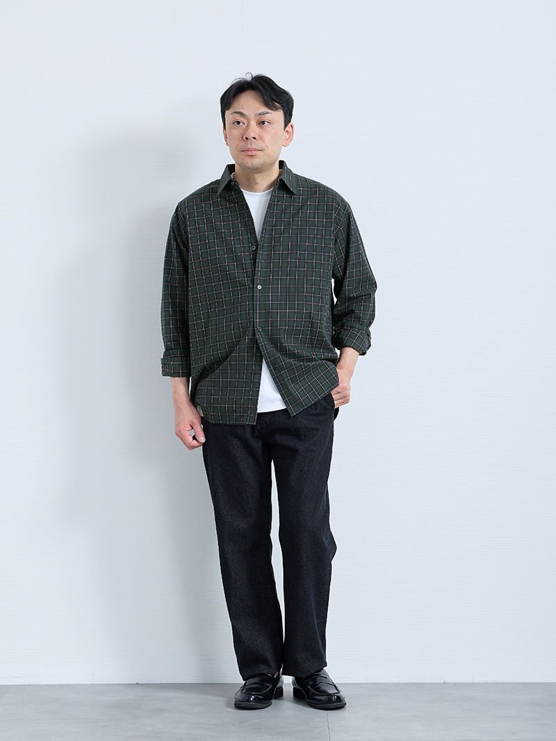 ネルシャツで作る秋のカジュアルスタイル