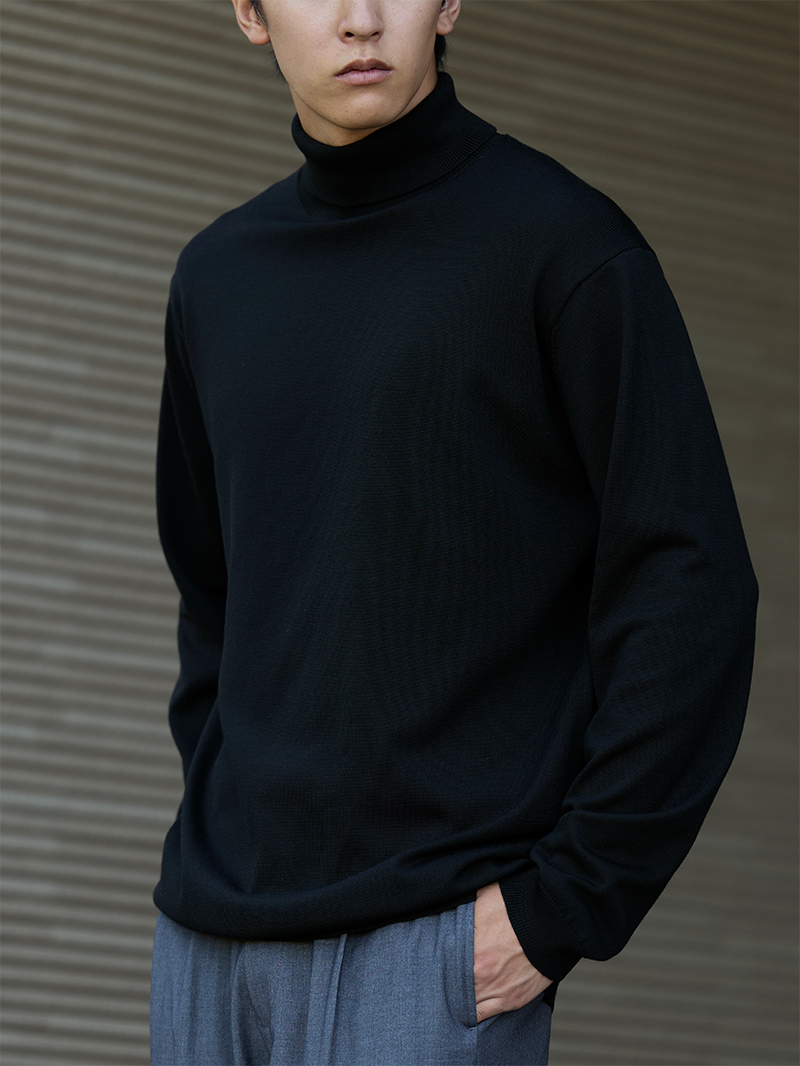 ハイゲージシルクタートルニット