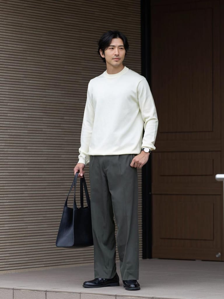 落ち着いた色で大人見えする女子受けコーデ