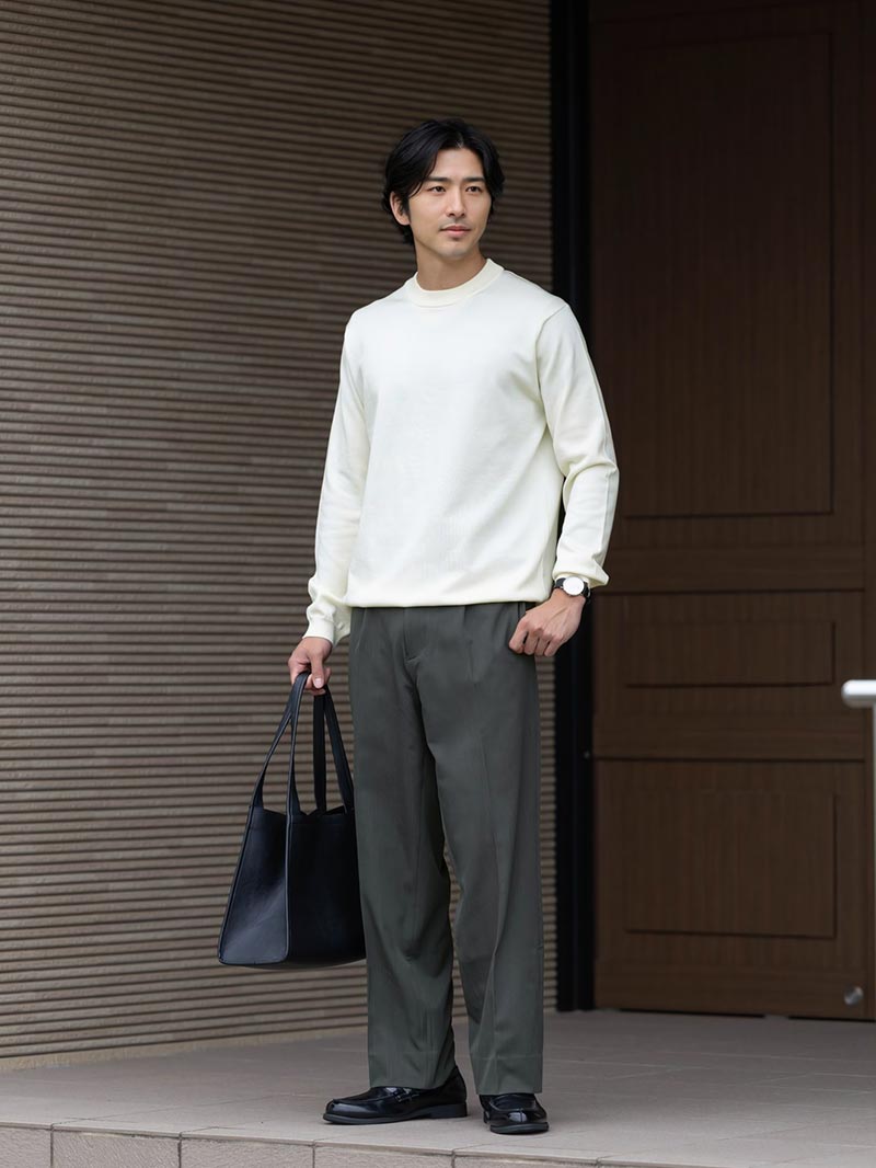 落ち着いた色で大人見えする女子受けコーデ