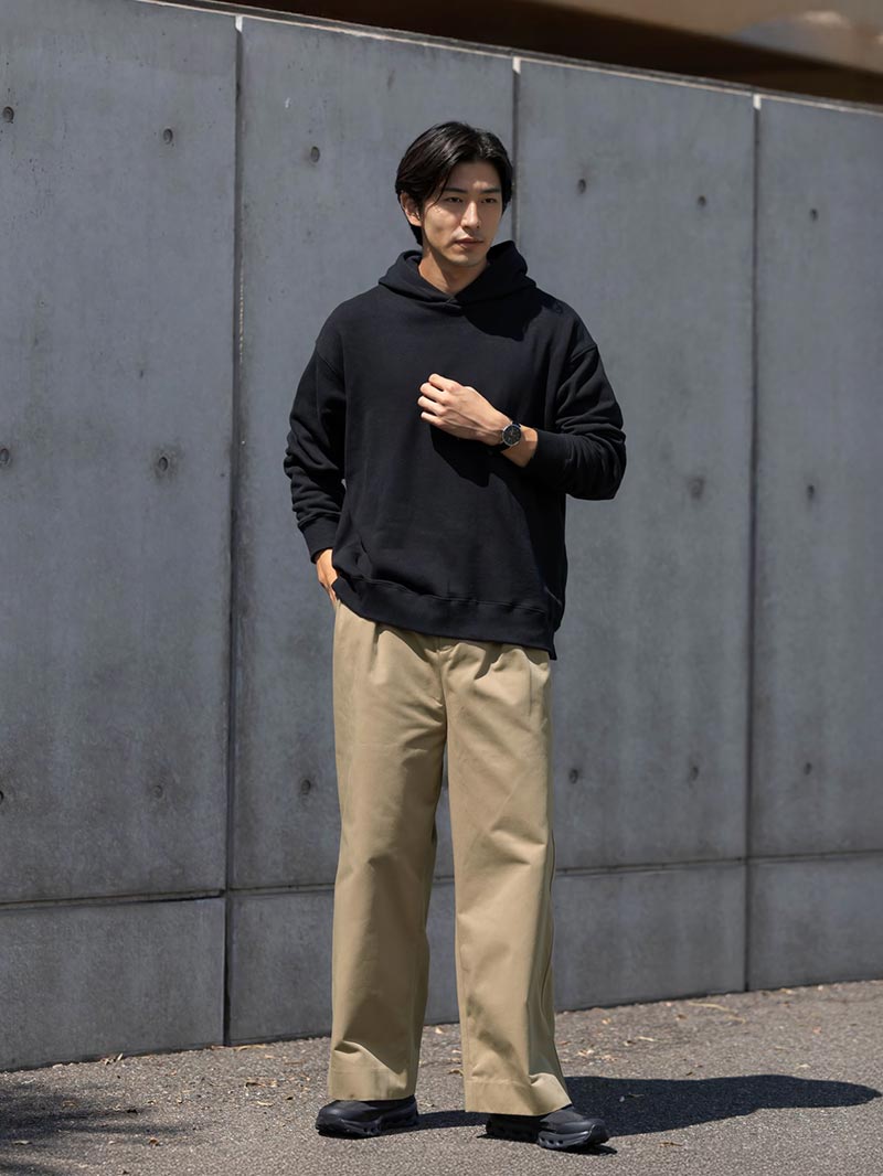 メンズにおすすめの冬パーカーコーデ