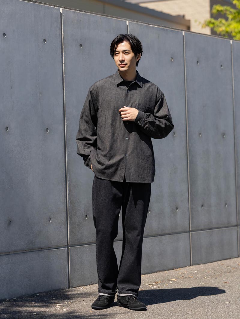 男らしさ感じるデニムオンデニムコーデ