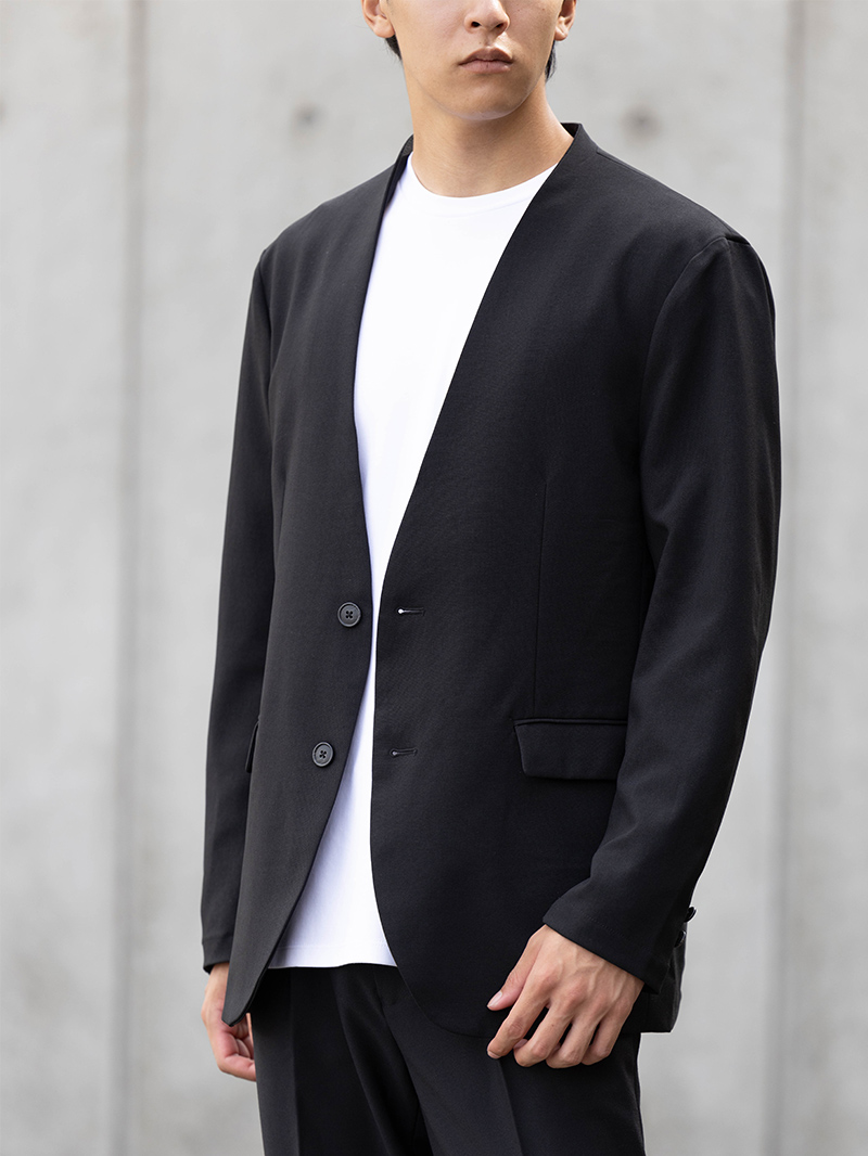 ノーカラージャケット2ボタン