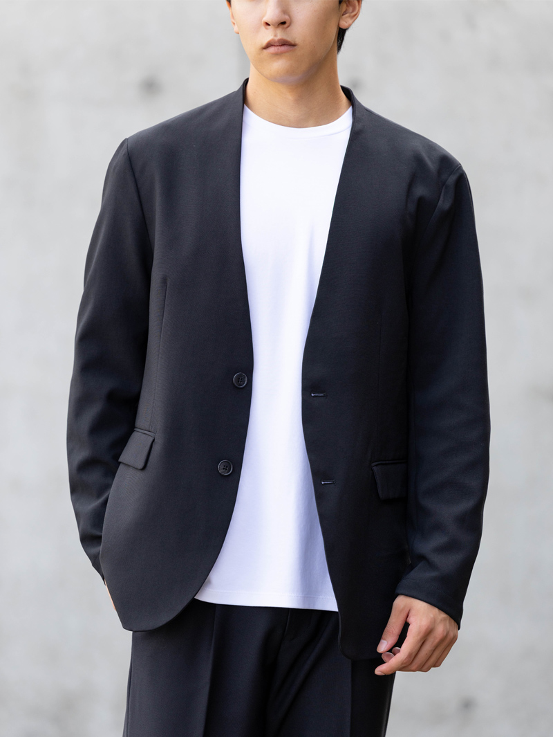 ノーカラージャケット2ボタン