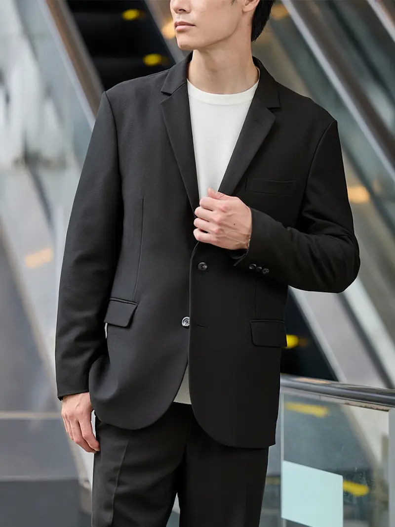 エンポリオアルマーニ T LINE 二つボタン セットアップ スーツ 46 黒  