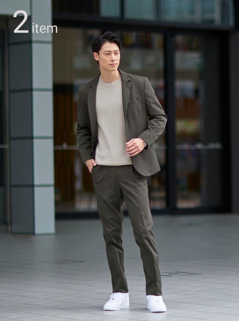 カジュアルなセットアップコーデ例