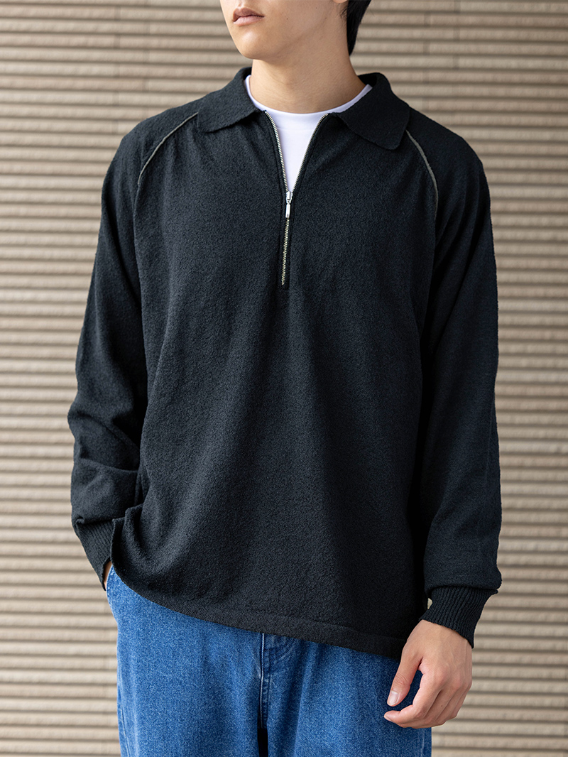 ハーフジップニット