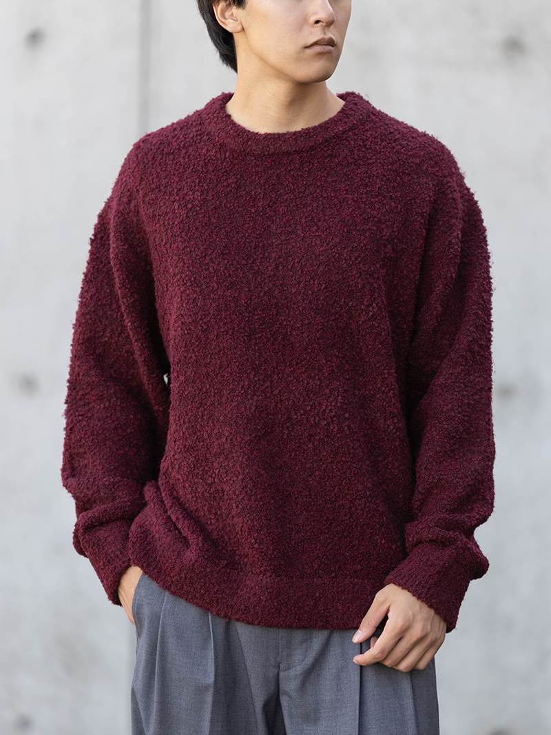 ウールブレンドブークレニット