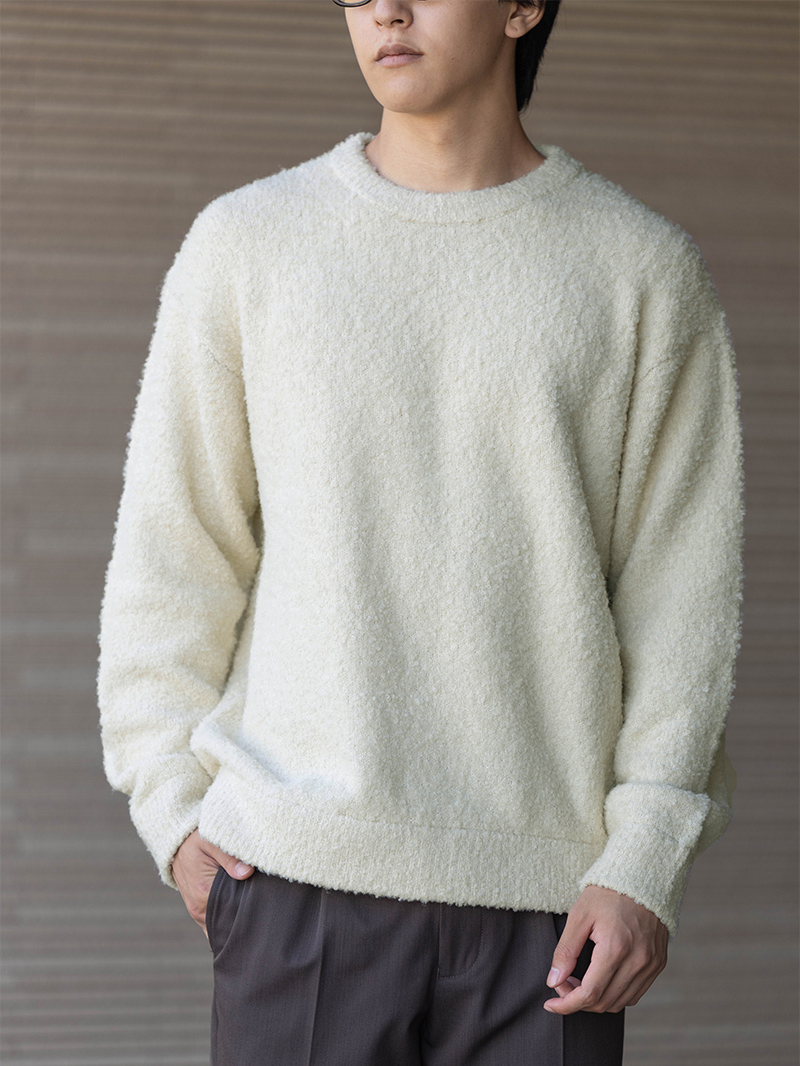 ウールブレンドブークレニット