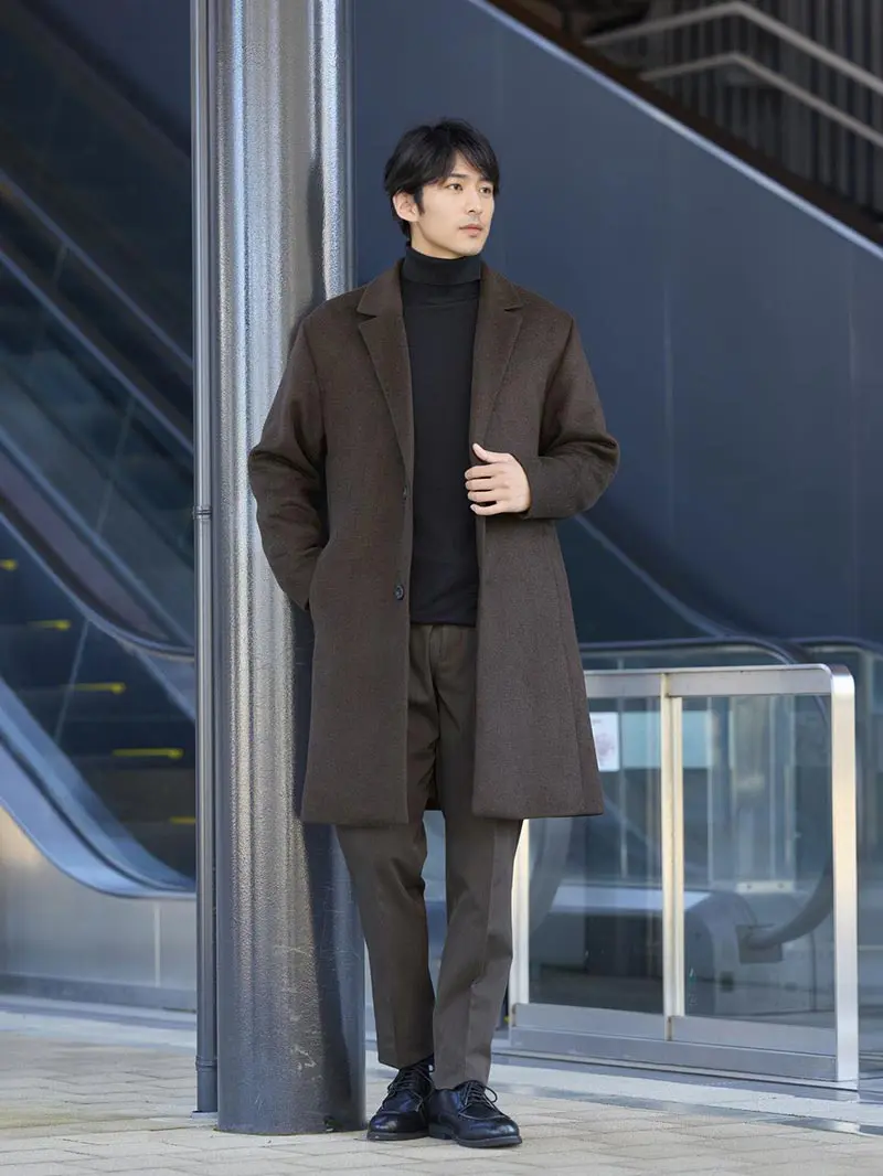 カシミヤ混 チェスターコート ブランド メンズ 男性 アウター コート