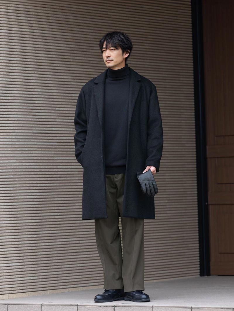 バランス上手な大人のロングコートスタイル