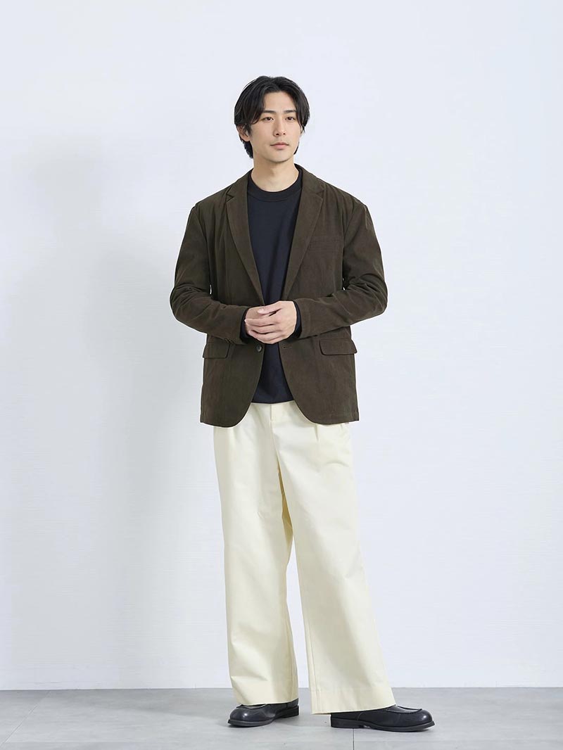 きちんと見えする、脱力ジャケットスタイル