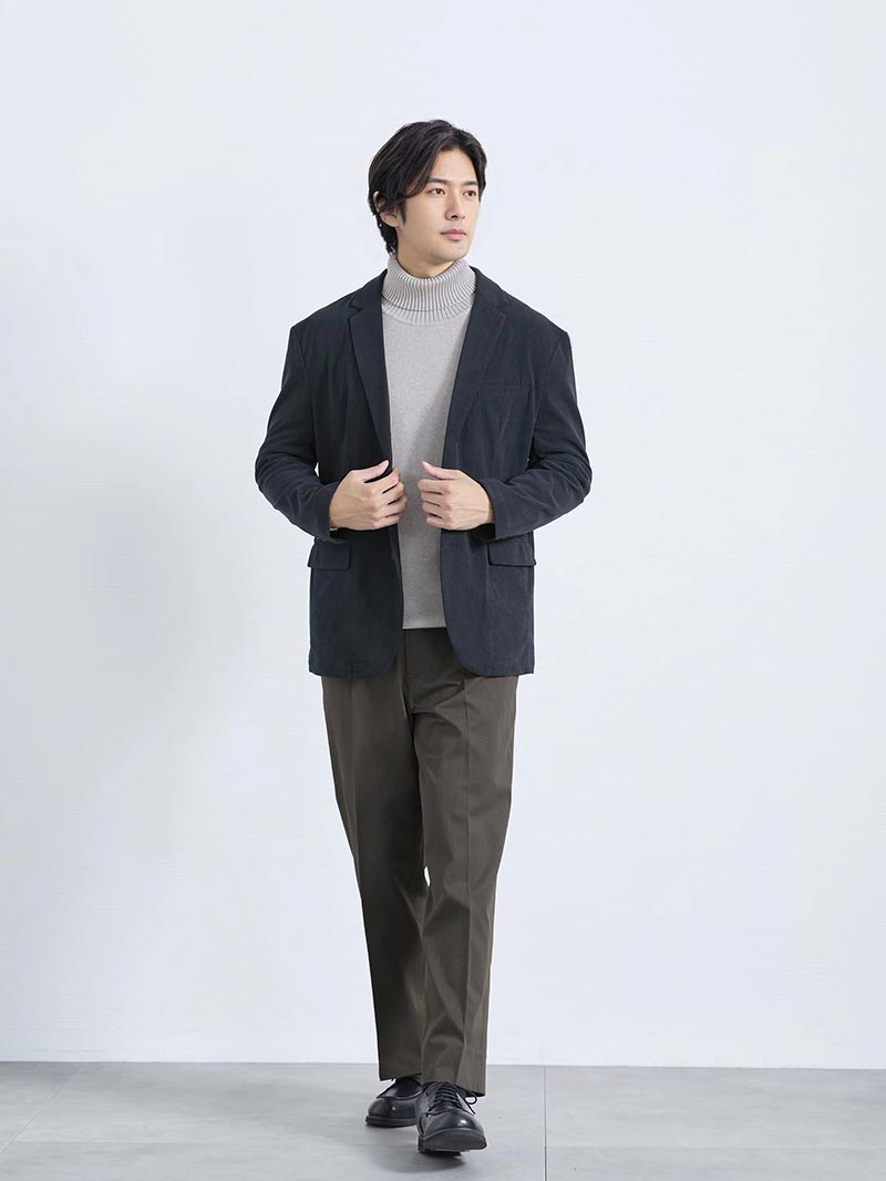 ネイビージャケットの上級者コーデ