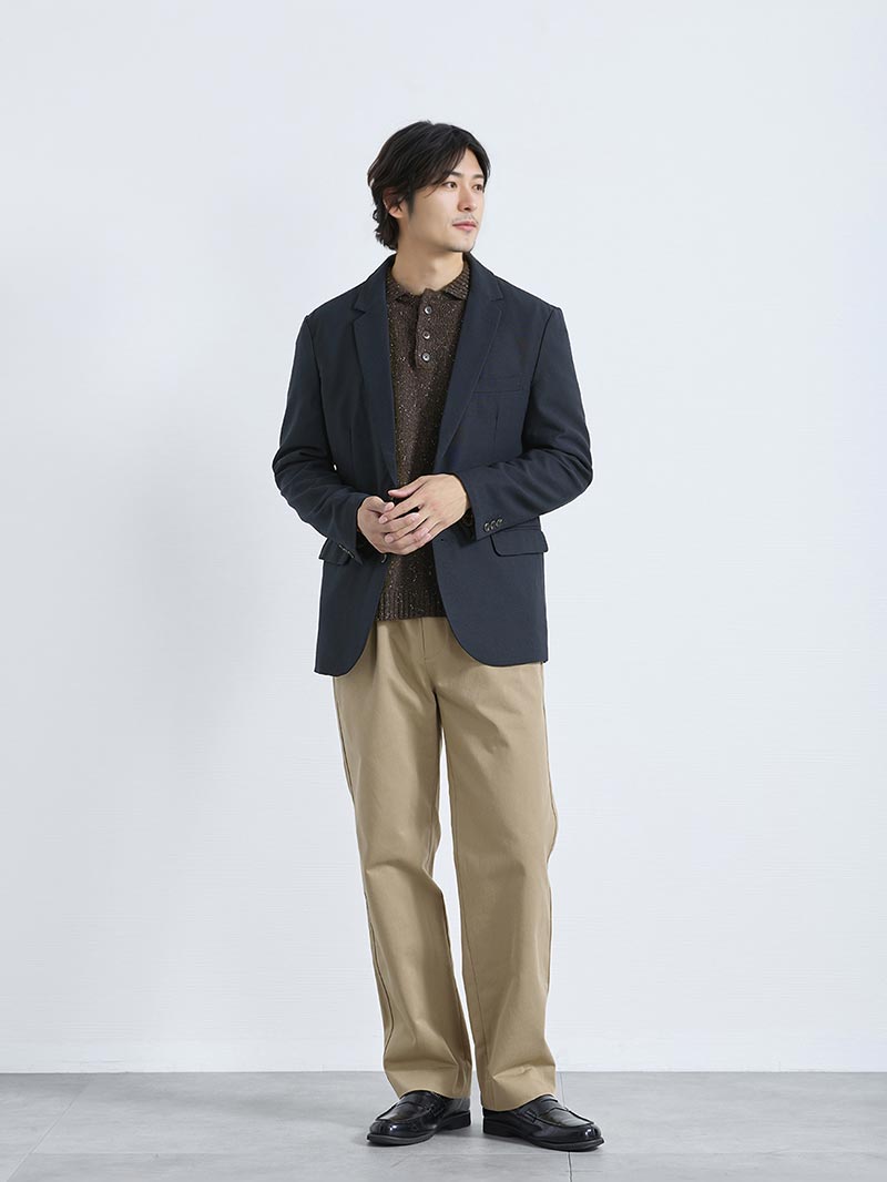 ジャケパンのトラッドな着こなし