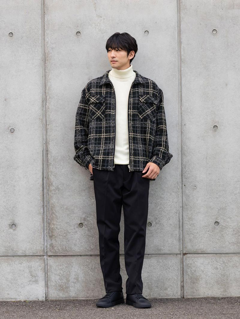 ざっくり羽織るチェックジャケット