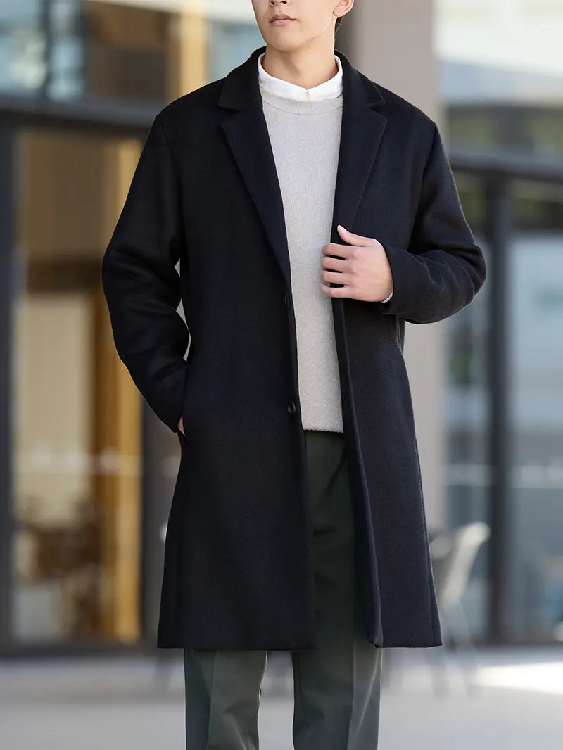 BURBERRY LONDONイタリア製生地ウールカシミヤ混ツイードハーフコート