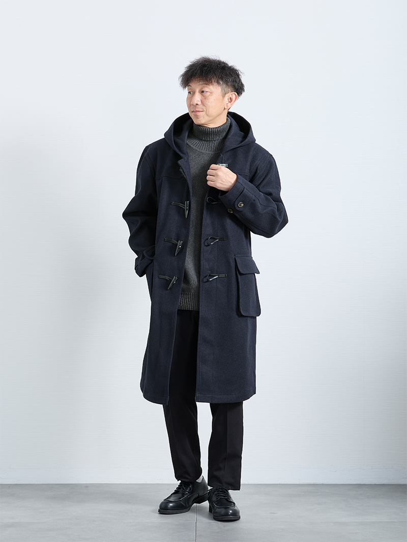 クラシカルダッフルコートコーデ