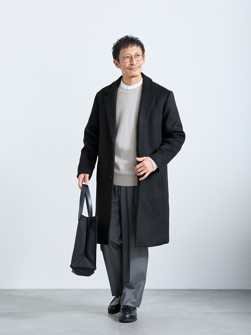 メンズにおすめの色を使ったコートコーデ