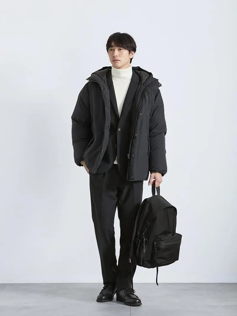 azukitin　オーバーサイズ コート 　リュック2点 コート×リュックをオシャレに見せる！大人メンズが失敗しない着こなし