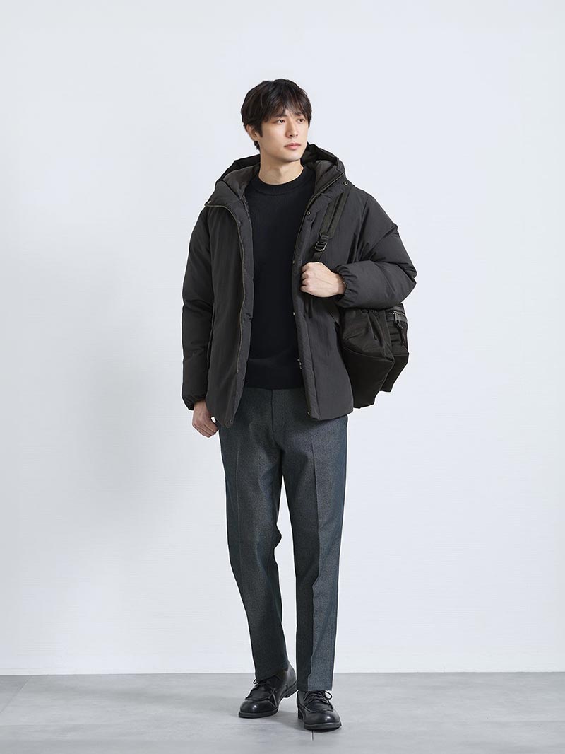 リップストップ中綿ジャケットコーデ