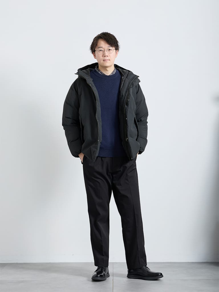 チェックシャツで冬コーデに遊び心を