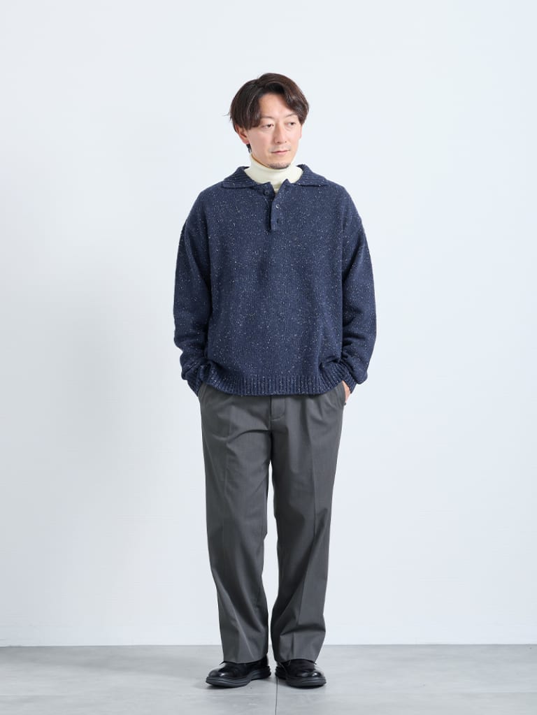 ネップニットで作る大人の休日カジュアル