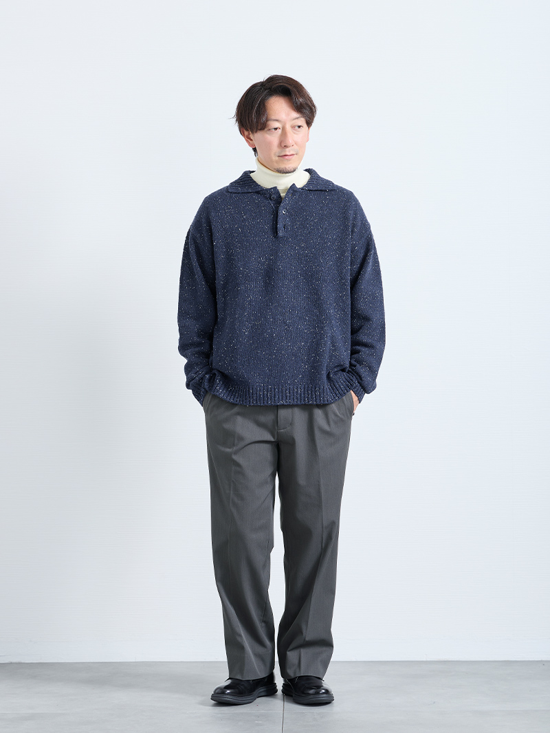 ネップニットで作る大人の休日カジュアル