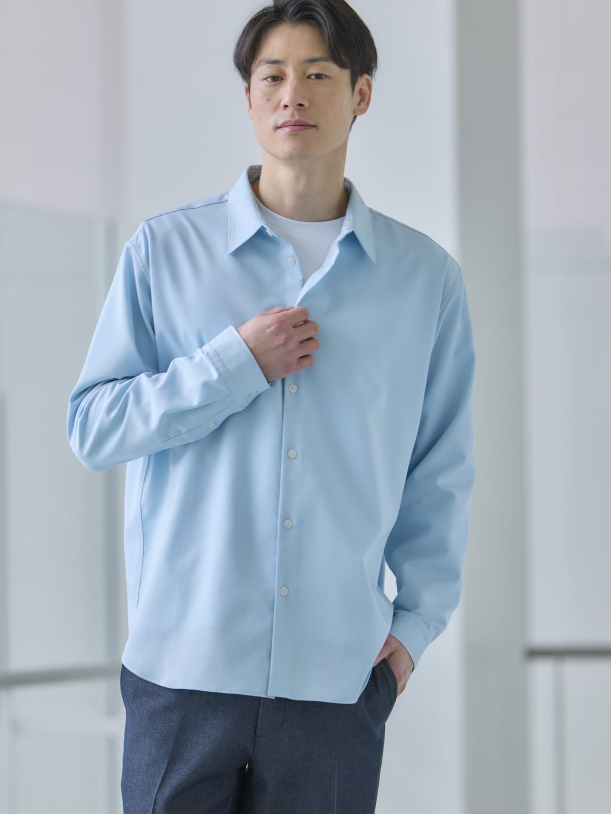 メンズ向けシャツコーデ