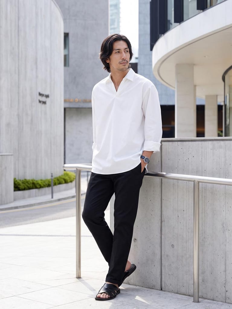 抜け感と品を両立した、大人のスキッパースタイル