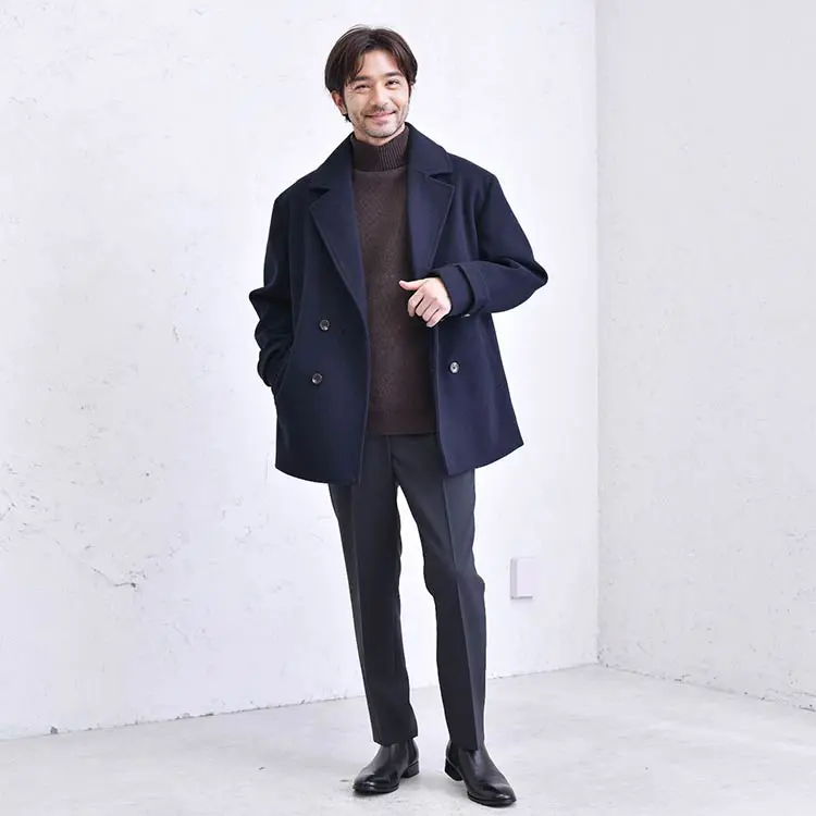 12/16まで！Theory ネイビー ピーコート メンズ セオリー ネイビー