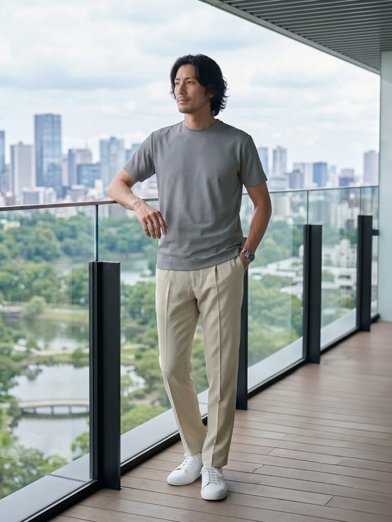 抜け感が漂う大人のリラックスコーデ
