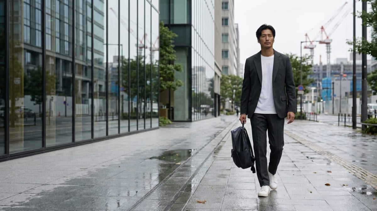 梅雨 服装 メンズの着こなし