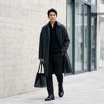 黒ニットコーデ 40代 メンズの着こなし