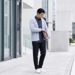 ノーカラーシャツ 着こなし メンズの着こなし