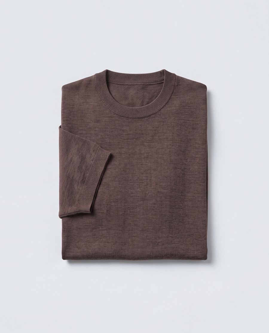 ニットTシャツ ブラウン